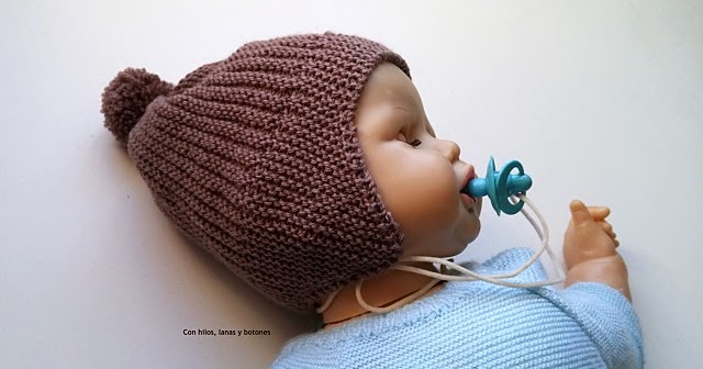 Arreglo estático Pack para poner Con hilos, lanas y botones: Gorro con orejeras para bebé