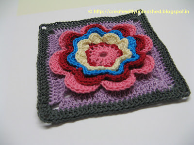 Crochet flower square