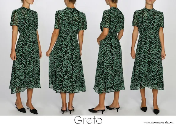 Crown Princess Victoria wore Greta Stockholm Clara silk chiffon dress