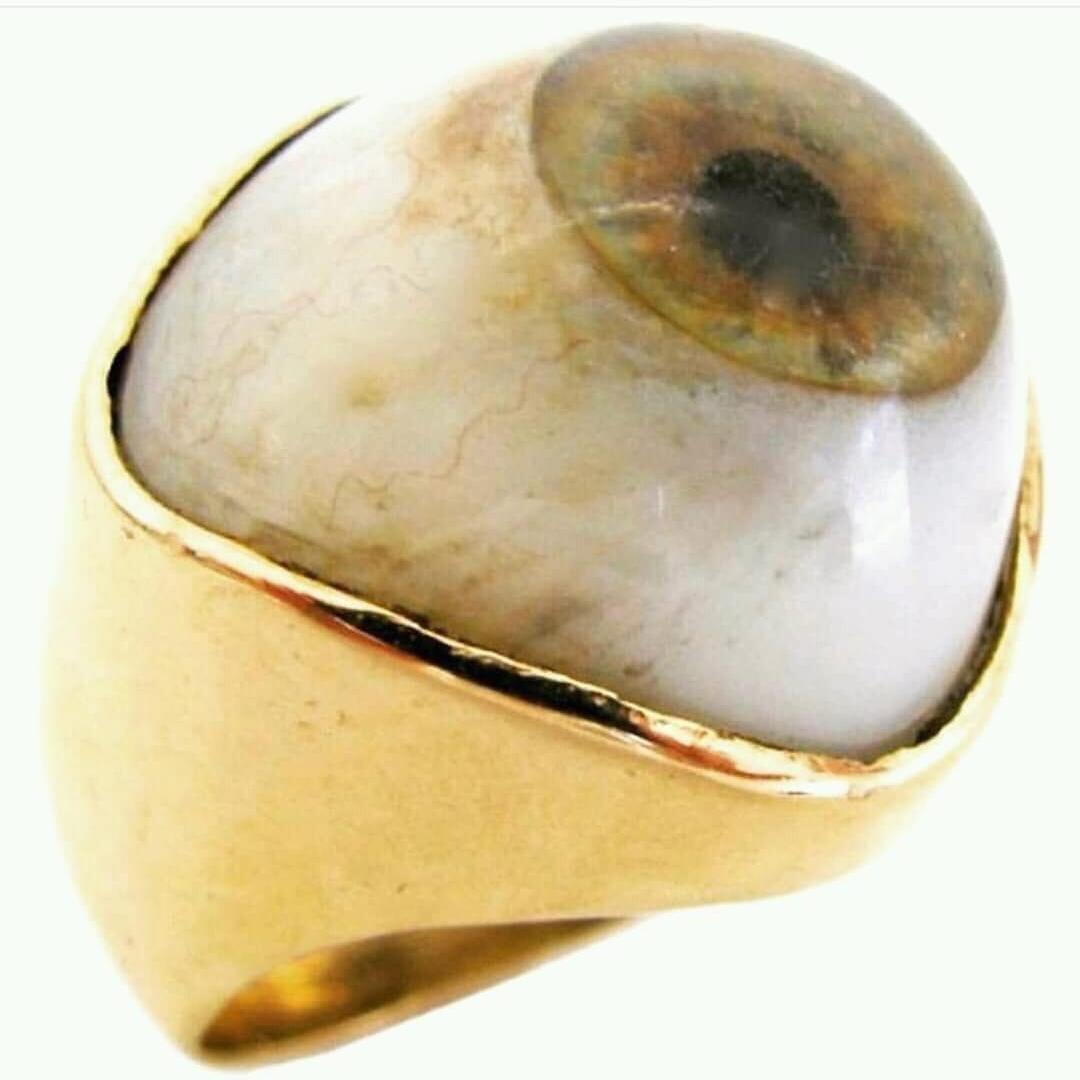 Here’s a Victorian Mourning Ring With Glass Eye of the Deceased From