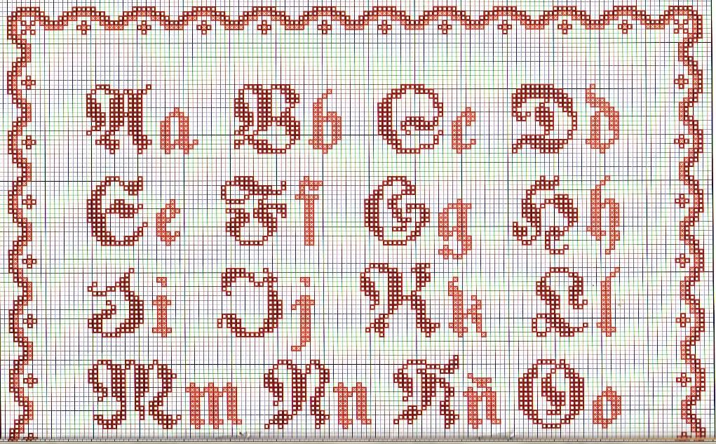 Letras en punto de cruz mayúsculas y minúsculas Imagui