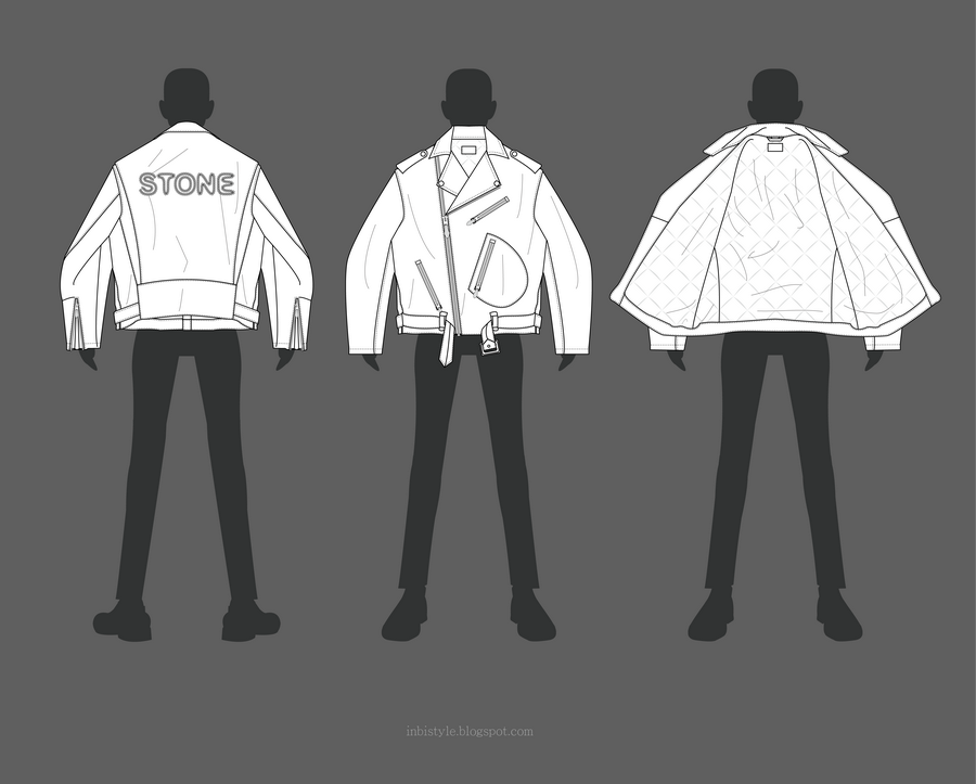 Biker Jacket Template ~ Fashion Flat Template | INBIStyle