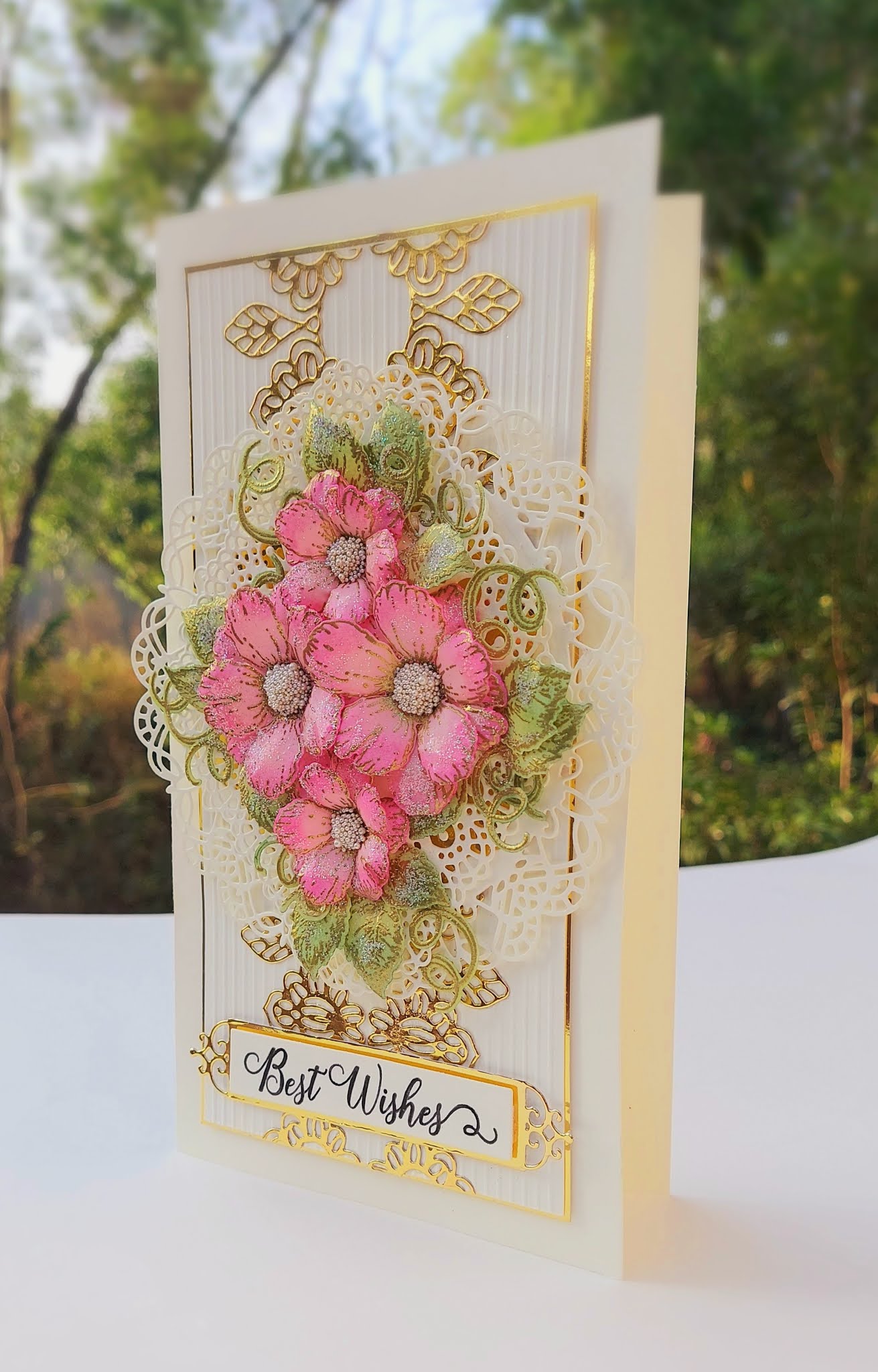 JJ Creations Vellum Flower card