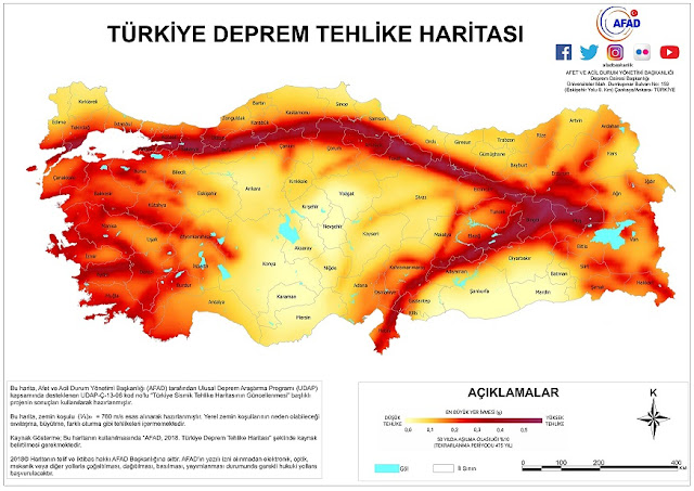 Türkiye Deprem Haritası, Fay hattı nereden geçiyor? fay hatları hangi şehirlerden geçiyor?