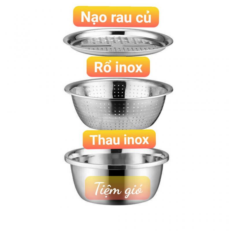 Set Rổ Nạo Inox 3 in 1 Hàng Loại Đẹp MQ294