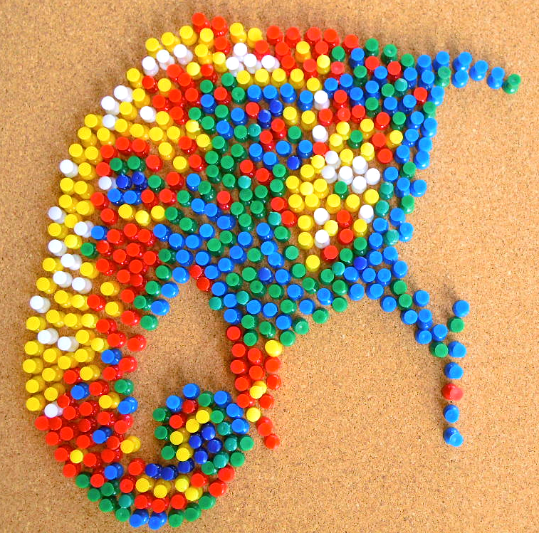 An Elephant a Day Elephant No. 292 PushPin Art