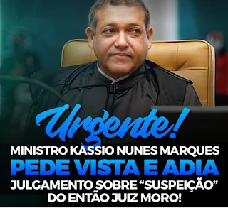 Kassio Nunes pede vista sobre processo de Sérgio Moro