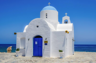 Church beside sea in Cyprus