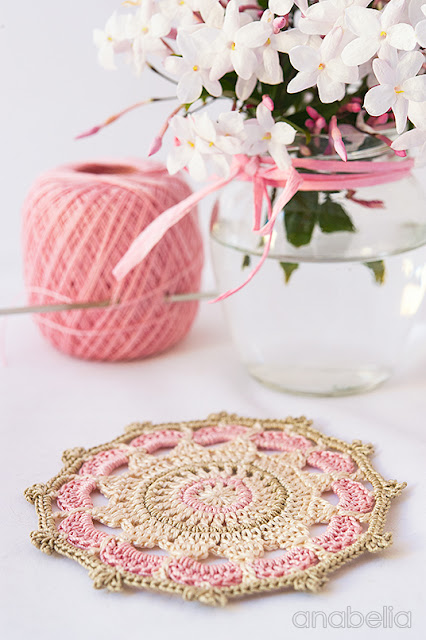 Pink vintage crochet mandalas by Anabelia Craft Design