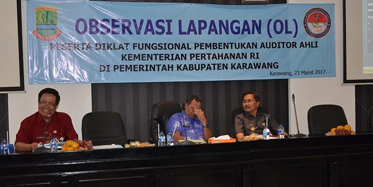 Observasi Lapangan (OL) peserta Diklat Fungsional Pembentukan Auditor Ahli Kementerian Pertahanan RI di Aula Gedung Singaperbangsa.