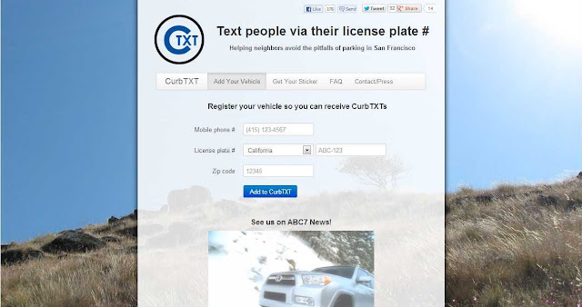 How to text anonymously to the licence number plate of a car in US (also in Switzerland)?