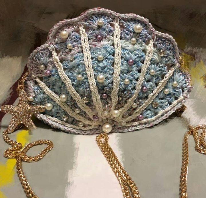 Seashell Purse Rare Holographic Mermaid Gold Rainbow Crossbody Bag