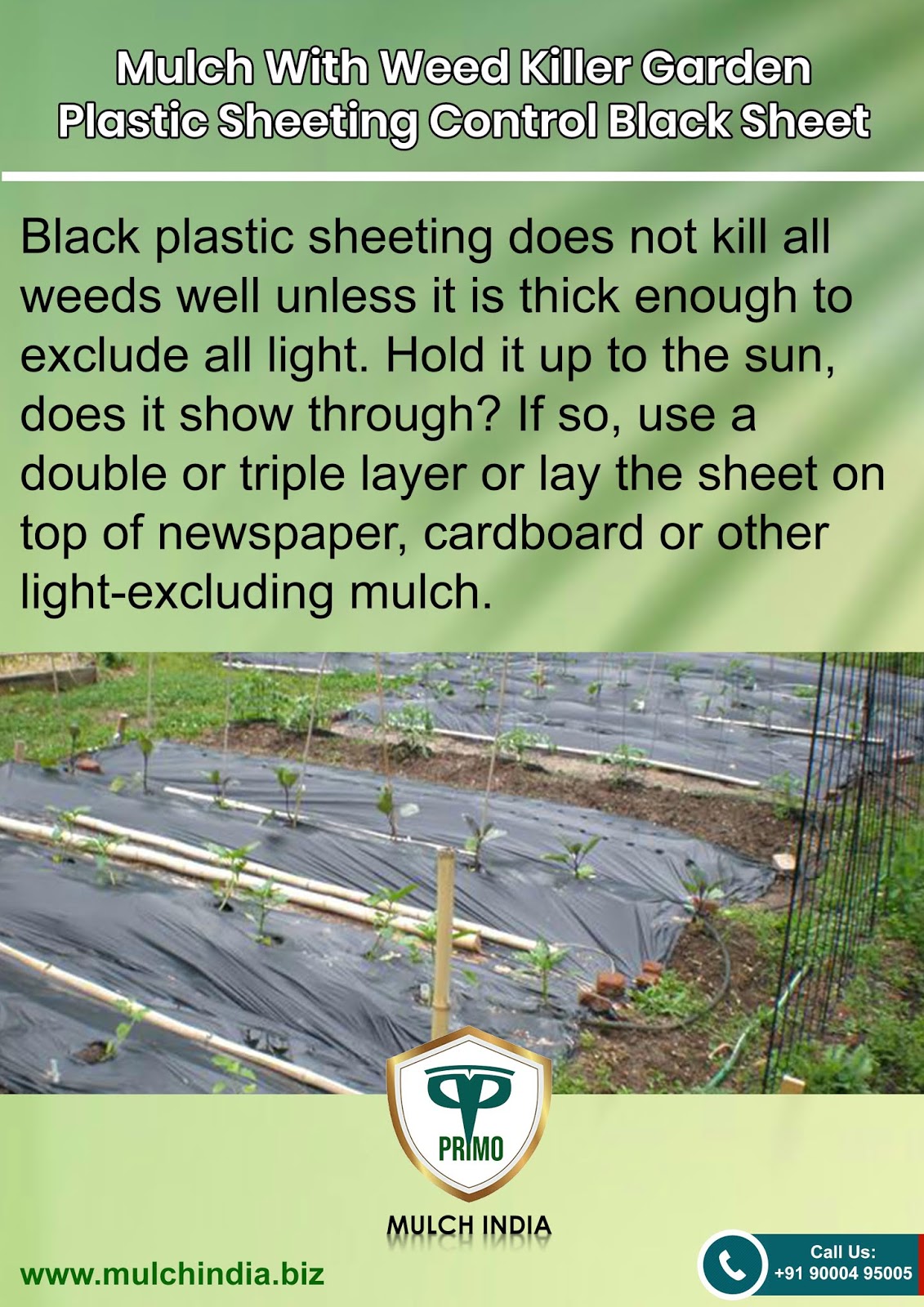 MulchIndia Mulch With Weed Killer Garden Plastic Sheeting Control