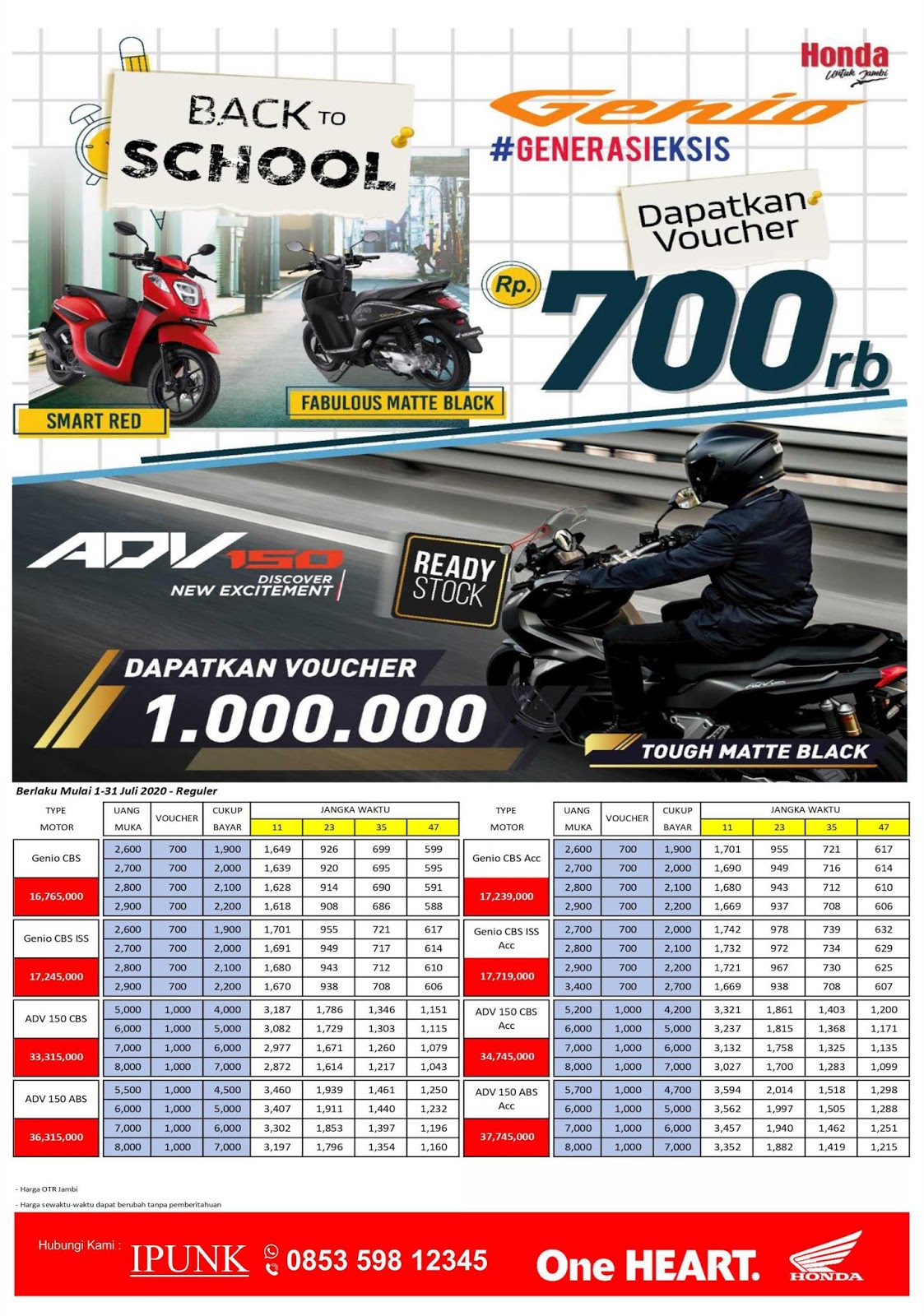 Brosur Kredit Motor Honda Juli 2020 Dealer Sepeda Motor
