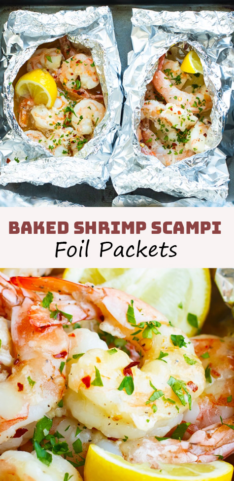 Baked Shrimp Scampi Foil Packets