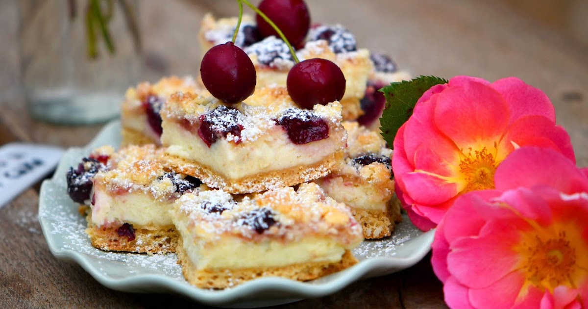 Streusel-Kirschkuchen mit Grießpudding