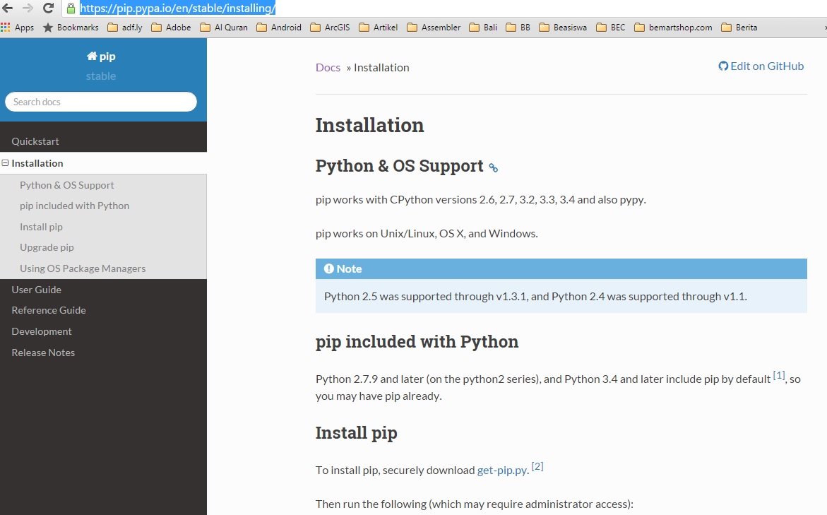 Install upgrade Pip. Get-Pip. Use Pip. Pip install from GITHUB. Pip install https