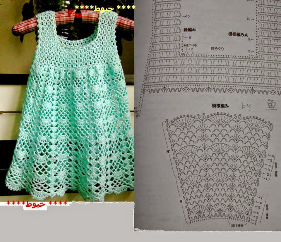 Crochet Pattern Grafico Vestido De Croche Infantil Vestidos