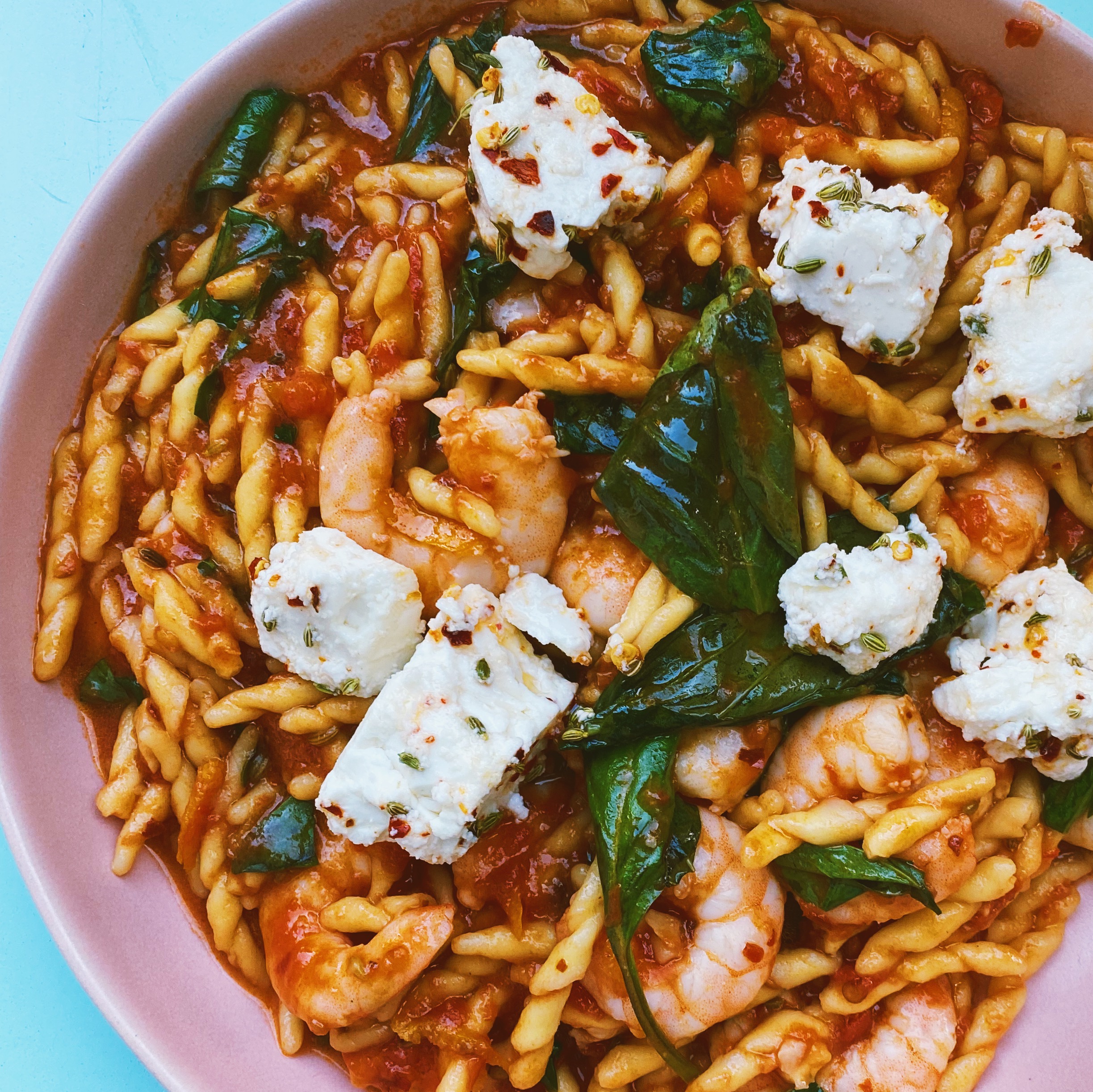 Stella's Wardrobe OTTOLENGHI'S PASTA WITH PRAWNS, TOMATO & MARINATED FETA