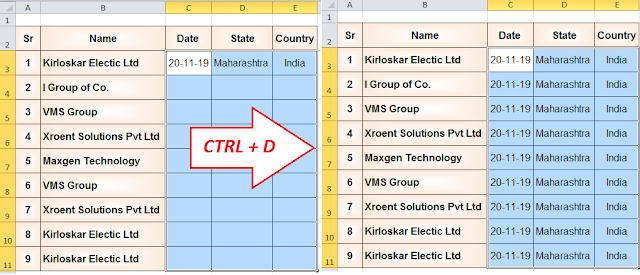 2 Useful Excel Shortcut Keys For Fast Data Entry | Auto Fill | Fill ...