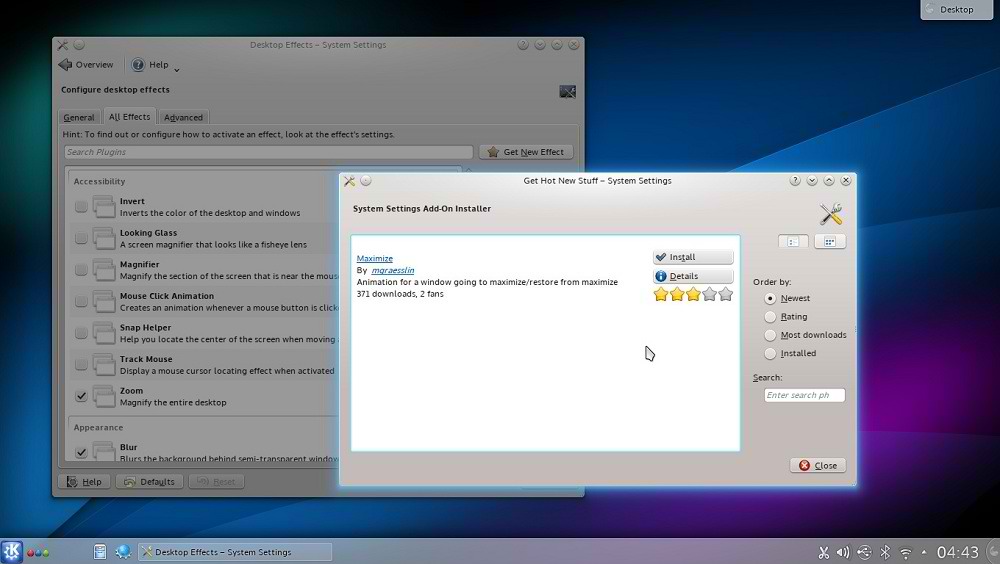 Hãy khám phá vẻ đẹp tuyệt vời của KDE 4.10, một phiên bản mới và tinh tế nhất của hệ điều hành để bàn! Nhờ thiết kế đẹp mắt và tính năng thông minh, KDE 4.10 mang lại trải nghiệm sử dụng tốt nhất cho người dùng! 