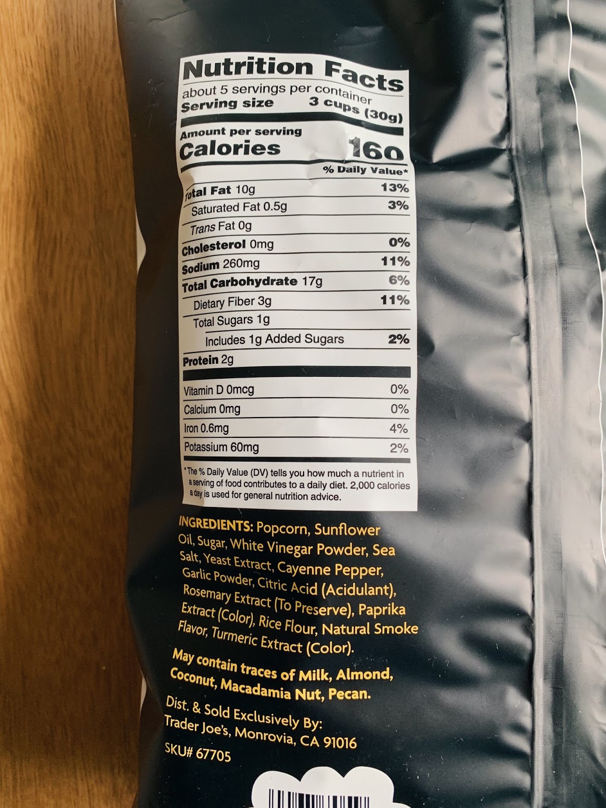 Trader Joe's Synergistically Seasoned Popcorn