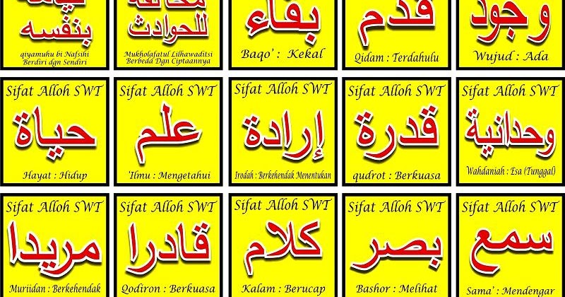 Kitab Barencong 20 Sifat yang terkandung Syahadat Dzahir