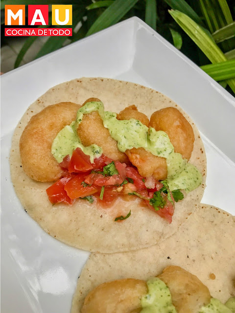 mau cocina de todo tacos de camaron pescado rebosado tacofish capeado cerveza receta facil