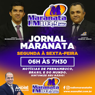 Banner Programa de Rádio Jornal Maranata com Jornalista Wanderson Medeiros e Ibinéias Júnior