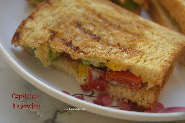 Tri Colour Capsicum Sandwich  Recipe | Capsicum Sandwich |Bell Pepper Sandwich 