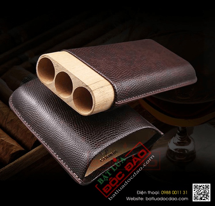 Bao da đựng thuốc xì gà loại 3 điếu 5200A giá rẻ Bao-da-dung-xi-ga-phu-kien-cigar