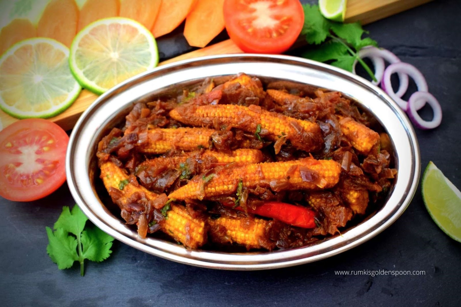 Baby Corn Masala Dry | Baby Corn Curry | Indian Curry Recipe - Rumki's ...