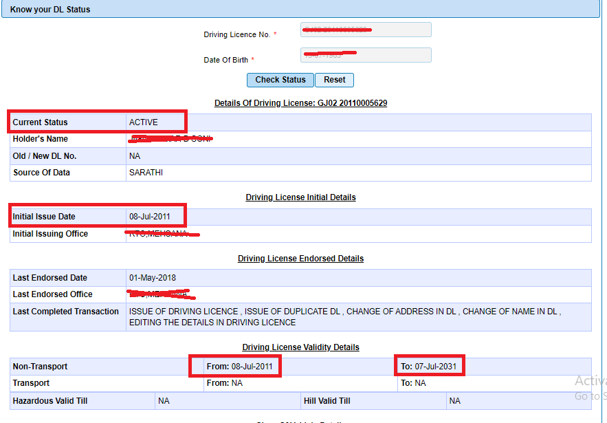 Driving Licence Status How to Check DL Status Sarathi Parivahan