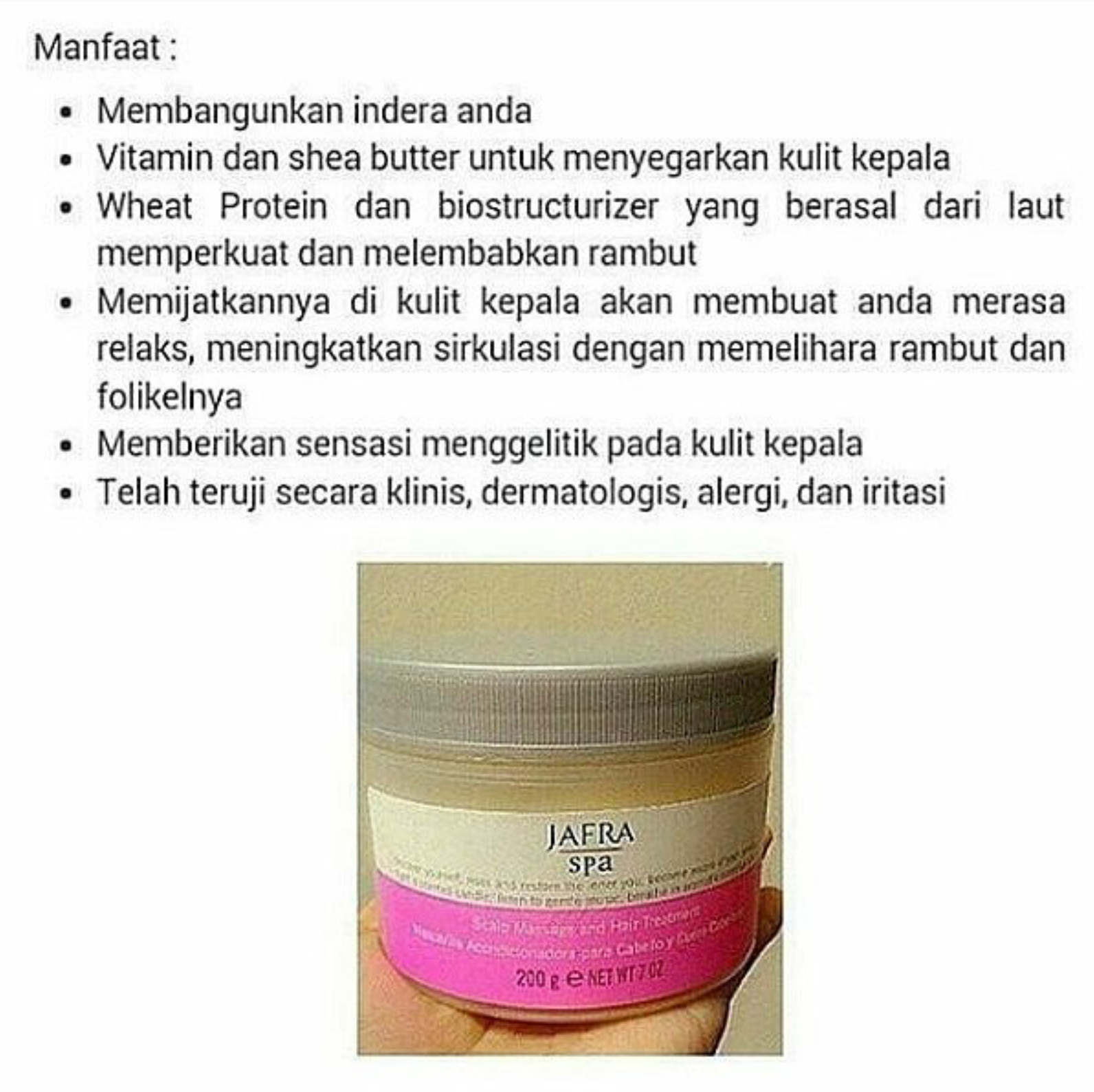 Inilah Cara Penggunaan Jafra Scalp Massage and Hair Treatment Jafra