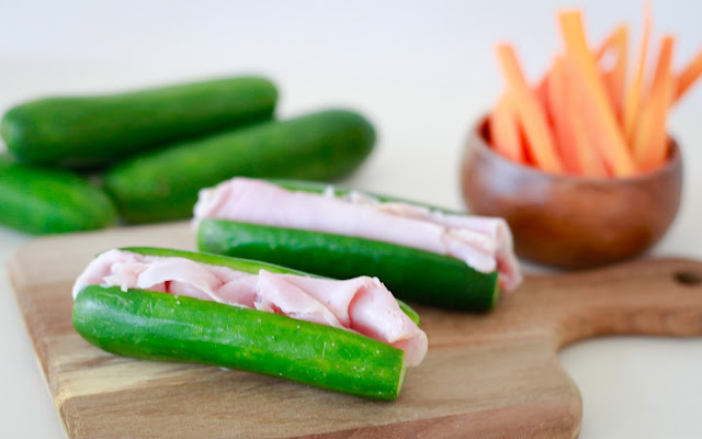 Cucumber Hamwich and Fermented Carrot Sticks