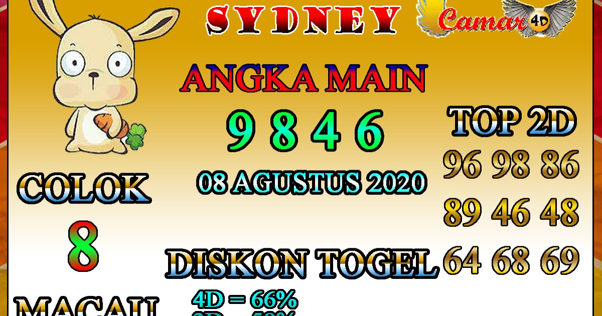 Prediksi Togel Sydney 08 AGUSTUS 2020 Prediksi Togel Lengkap SGP