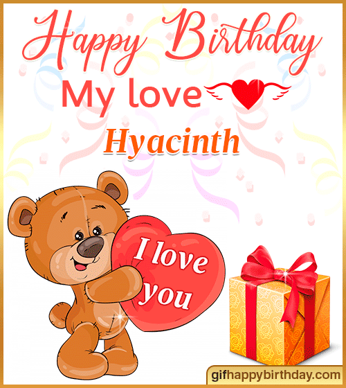 Wish Happy Birthday GIFs with Name Hyacinth