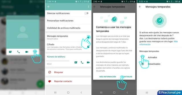 WhatsApp: cómo activar los mensajes temporales, versión celular y web