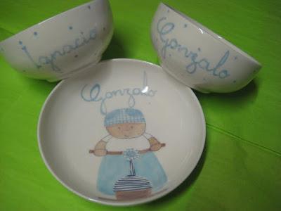 vajillas infantiles de cerámica personalizadas