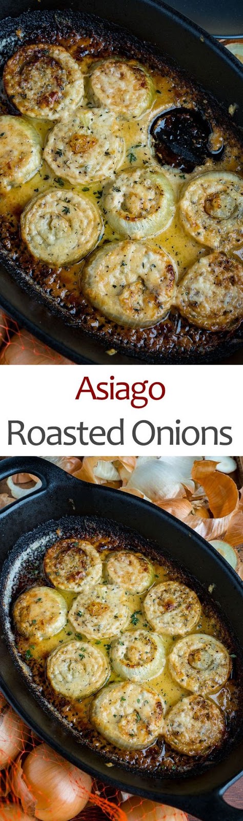 Sweet and tender roasted onions in a cream asiago sauce covered in meted cheese!