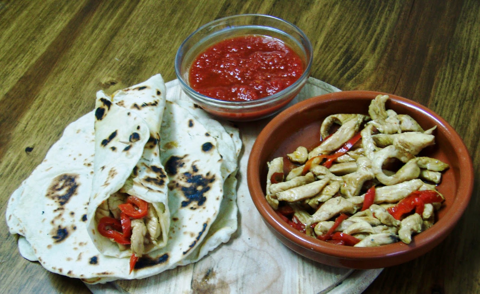 El tiempo entre cucharas Fajitas de pollo al curry