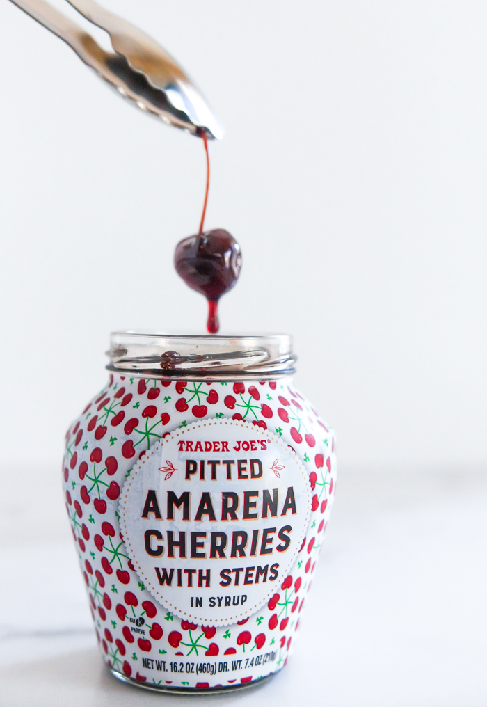Sweet on Trader Joe's Pitted Amarena Cherries review Bake at 350°
