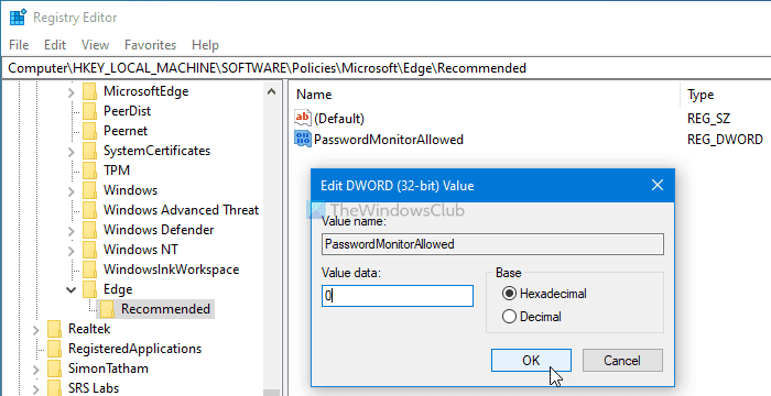 Edgeでパスワードモニターを有効または無効にする方法