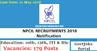 npcil recruitment 2018