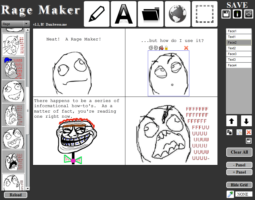 Rage Maker adalah Aplikasi untuk membuat Meme Comic atau Rage Comic. 