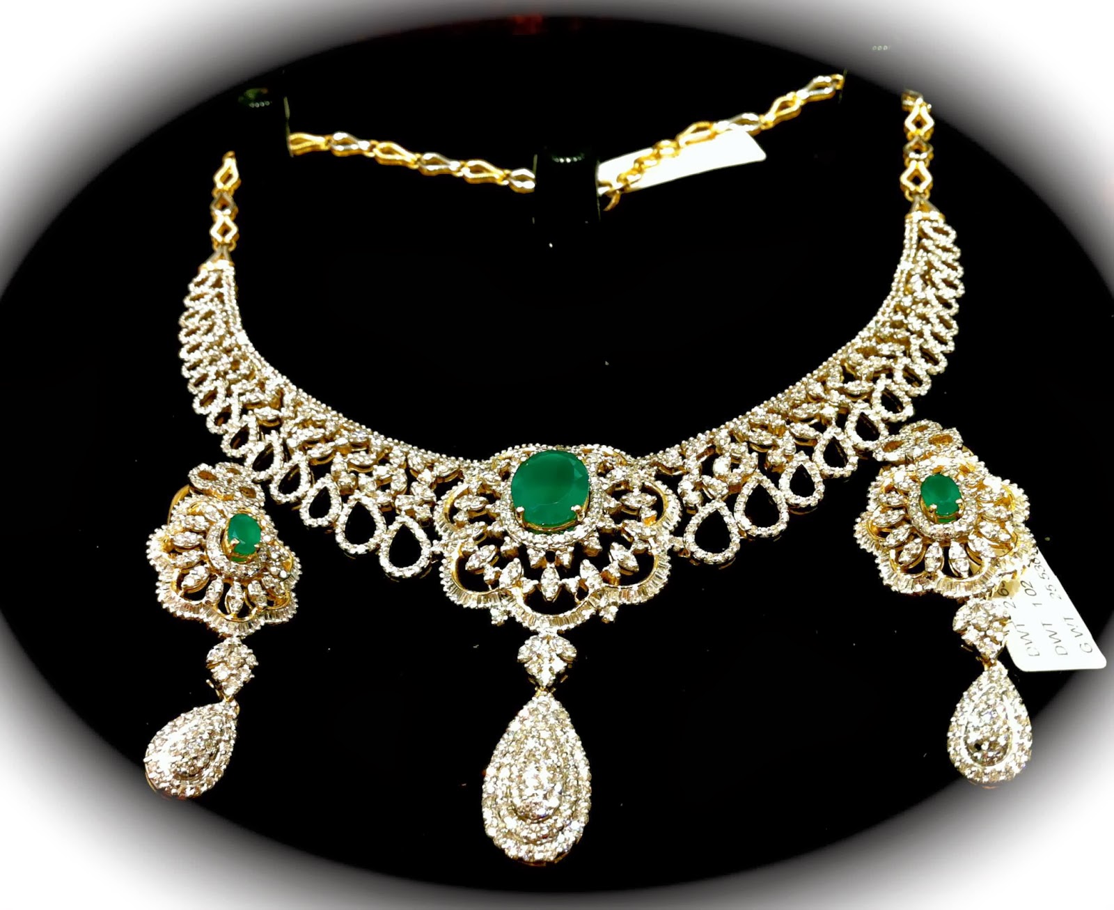 Dazzling Diamond Necklace - Indian Jewellery Designs