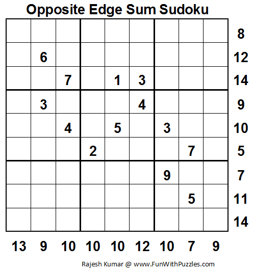 Opposite Edge Sum Sudoku (Fun With Sudoku #30)