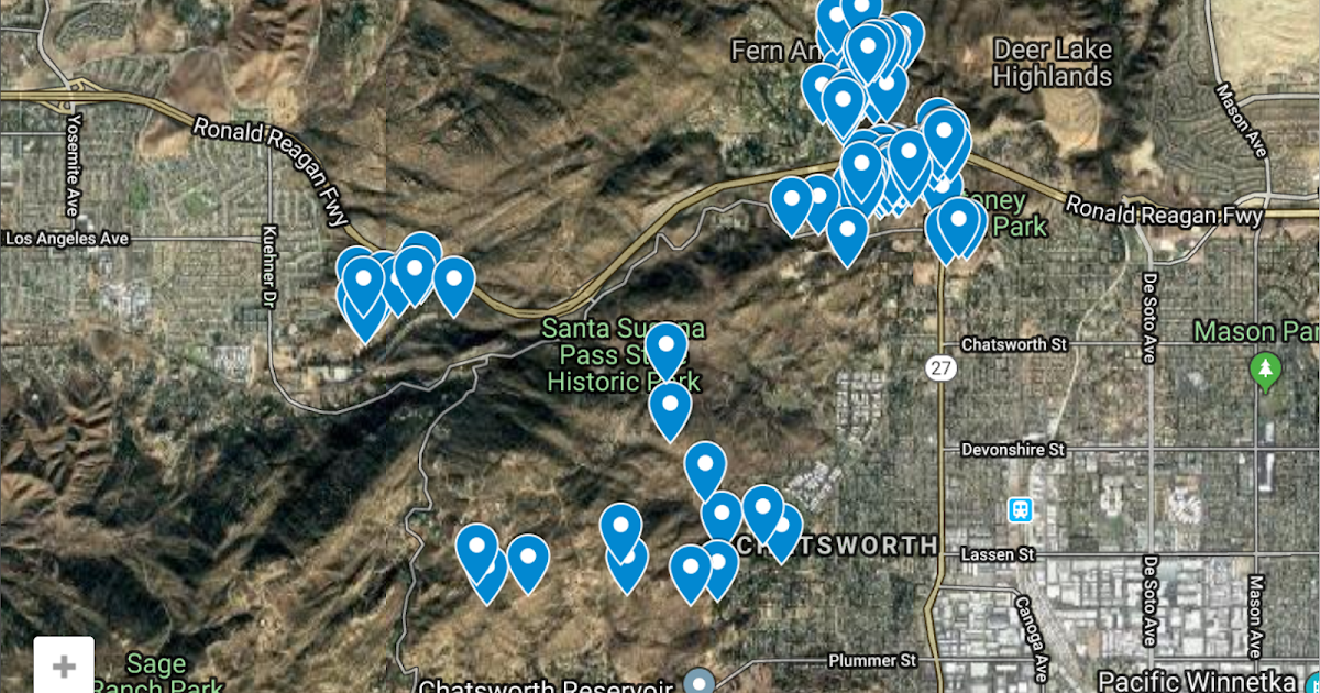 Spahn Movie Ranch Location Map / Manson Hand Drawn Map Of Spahn Movie