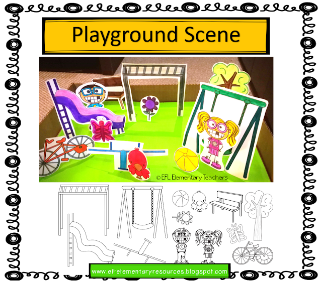 EFL Elementary Teachers Playground, Recess, Park Verbs for ESL