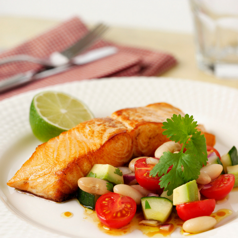 Passionate Pink Salmon With Avocado Salsa Passionate Pink Salmon With Avocado Salsa